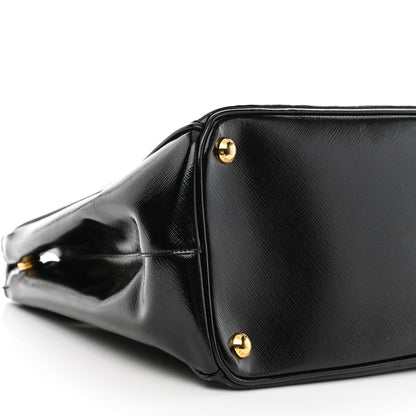 Prada Saffiano Vernice Medium Galleria Double Zip Tote Black 9 of 17