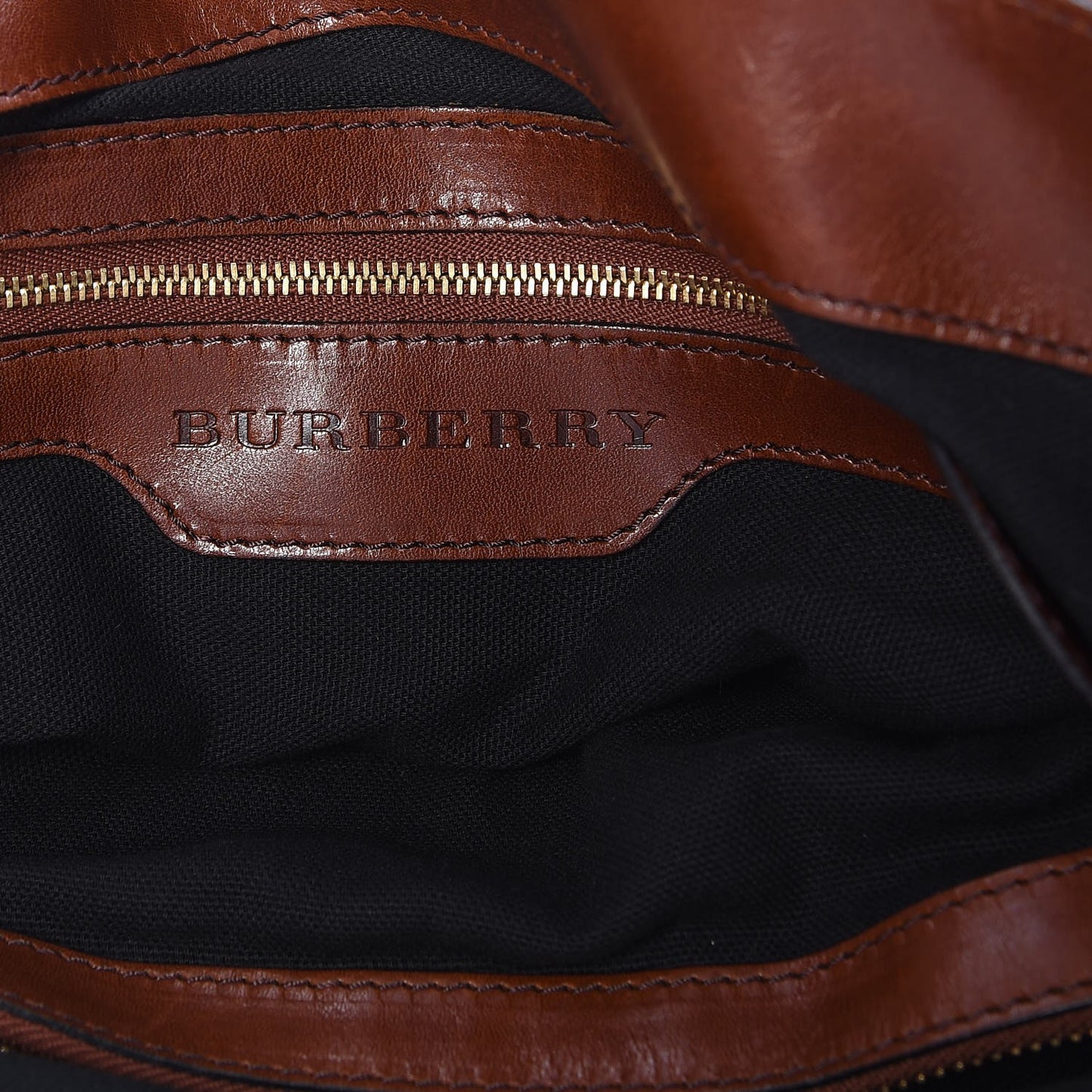 House Check Bridle Calfskin Medium Gosford Hobo Dark Tan