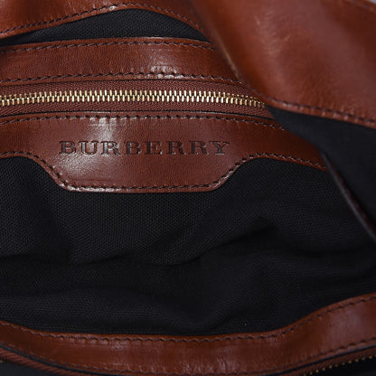 Burberry House Check Bridle Calfskin Medium Gosford Hobo Dark Tan 7 of 12