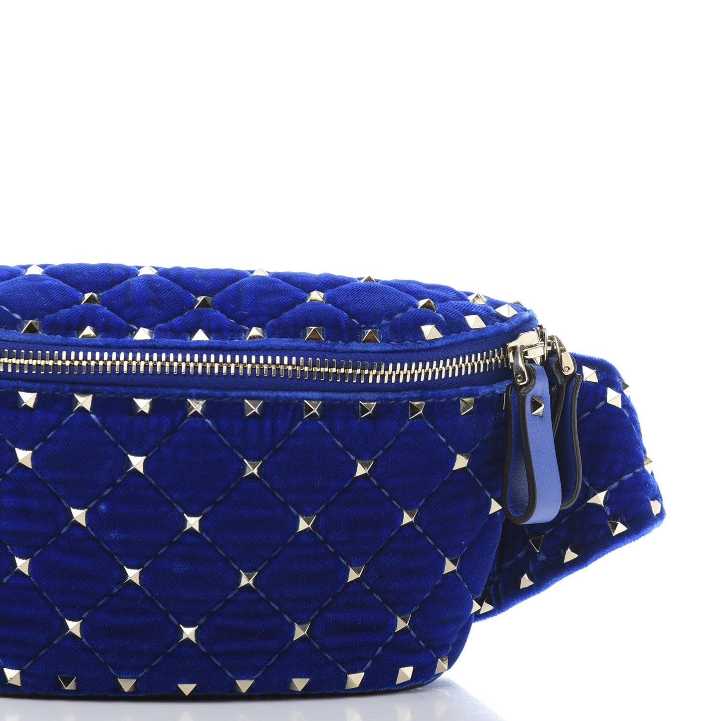 Velvet Rockstud Spike Belt Bag 75 Acid Blue