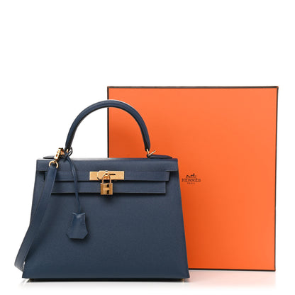 Hermes Epsom Kelly Sellier 28 Bleu De Malte 11 of 11