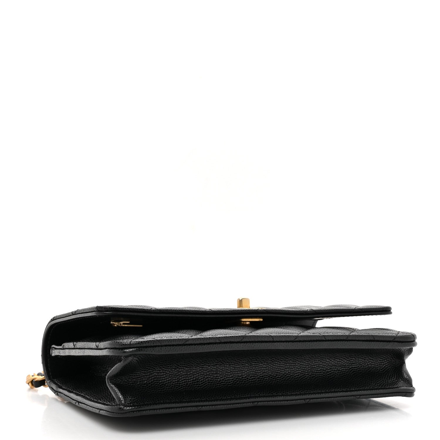 Chanel Shiny Caviar Quilted Pick Me Up Wallet On Chain WOC Black 4 of 11