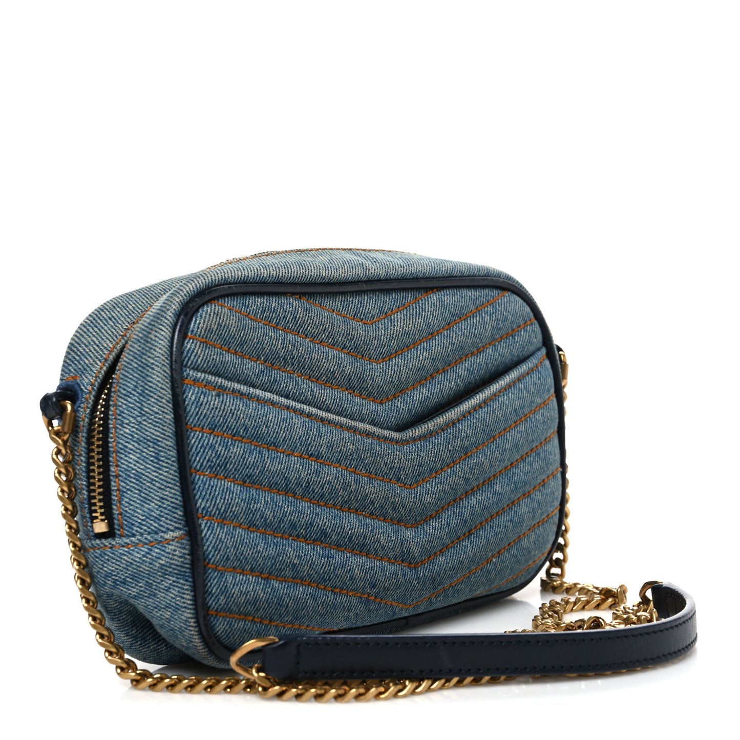 Denim Matelasse Monogram Mini Lou Camera Bag California Blue