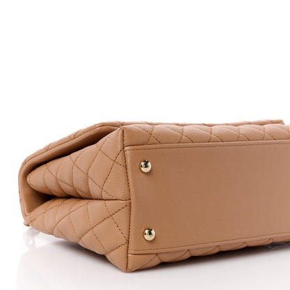 Chanel Caviar Quilted Lizard Embossed Small Coco Handle Flap Brown 10 of 14