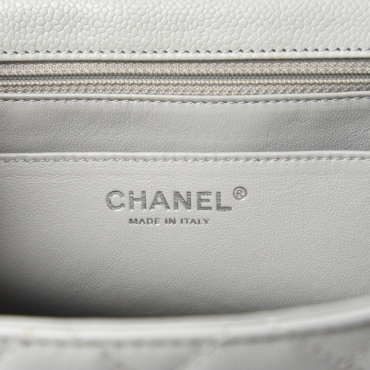 Chanel Washed Caviar Jumbo Single Flap Grey 7 of 9