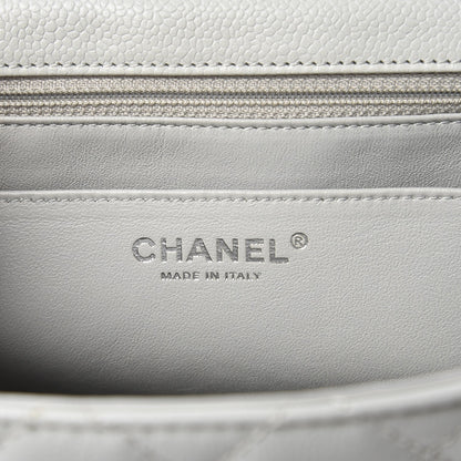 Chanel Washed Caviar Jumbo Single Flap Grey 7 of 9