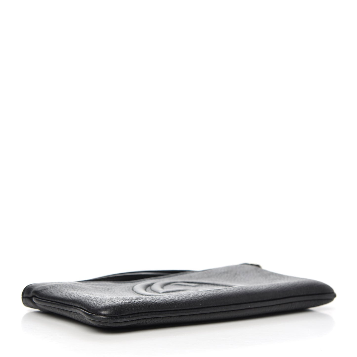 Pebbled Calfskin Soho Wristlet Black