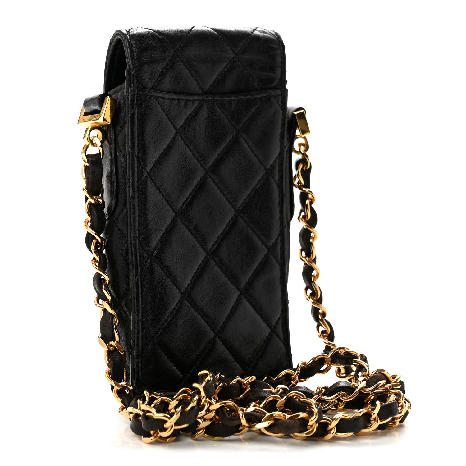 Chanel Lambskin Quilted Phone Holder Black 2 of 13