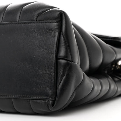 Saint Laurent Calfskin Y Quilted Monogram Medium Loulou Chain Satchel Black 11 of 12
