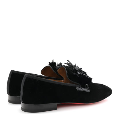 Christian Louboutin Velvet Patent Mens Rafinodo Flat Loafers 43 Black 5 of 9