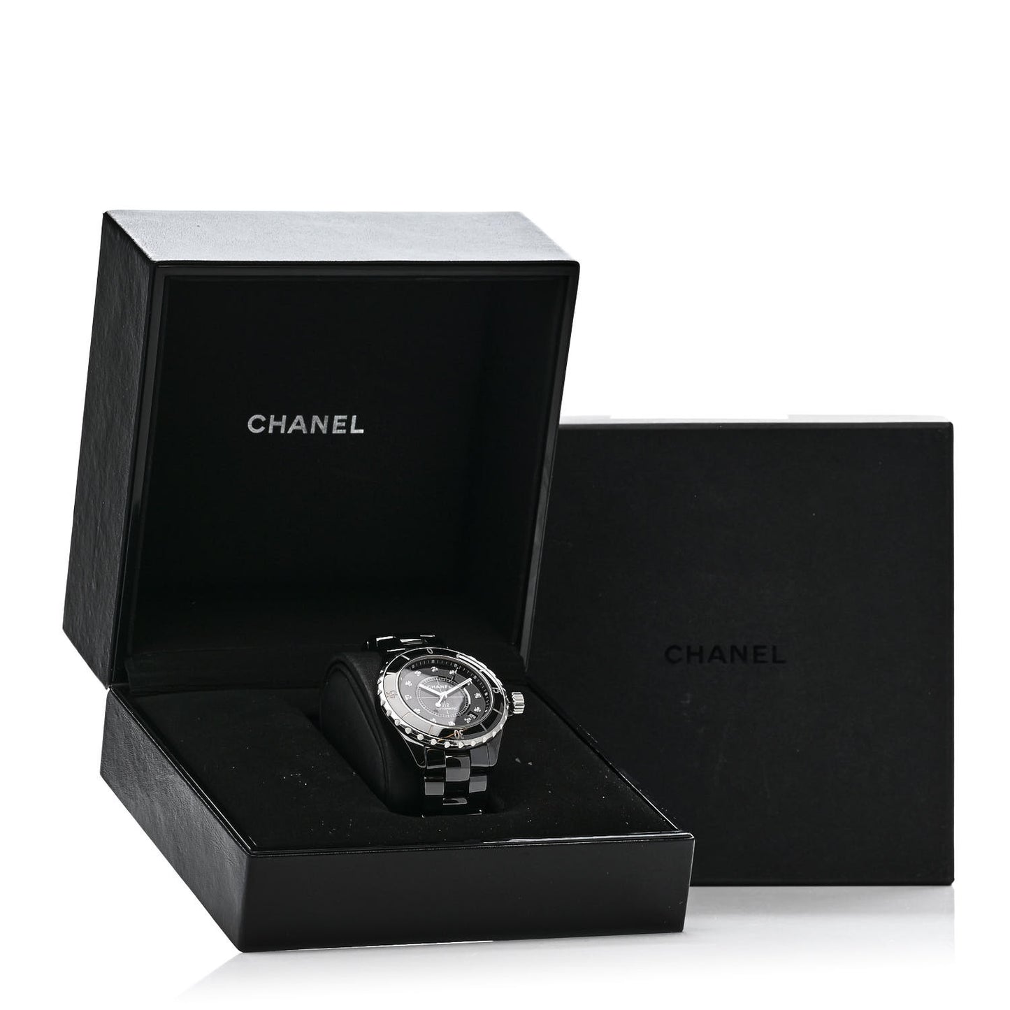 Stainless Steel Ceramic Diamond 38mm J12 Automatic Watch Black