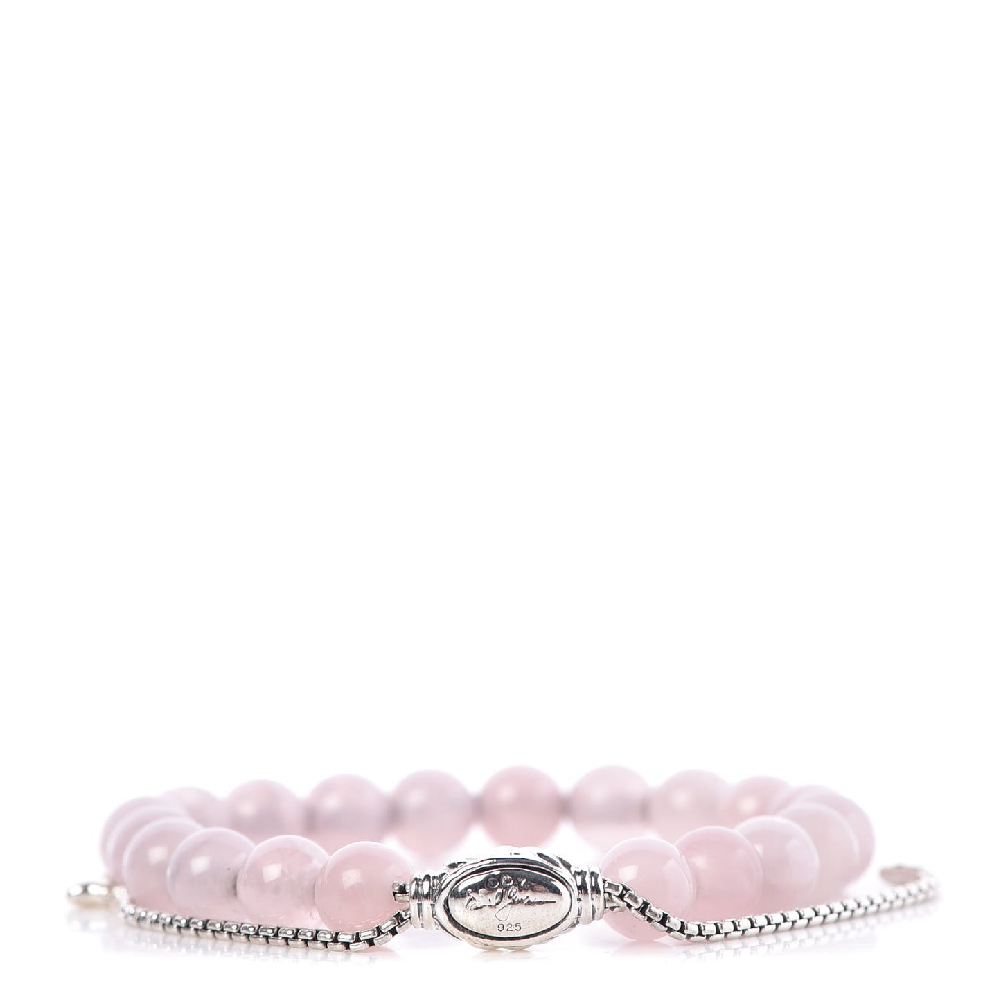 Sterling Silver Pink Quartz 8mm Spiritual Beads Bracelet