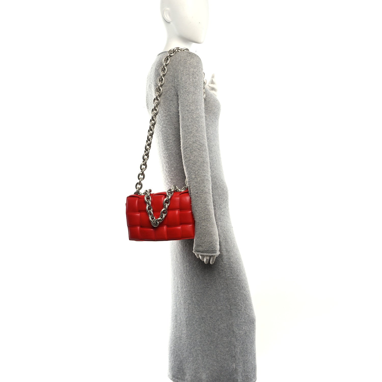 Bottega Veneta Lambskin Maxi Intreccio Padded Chain Cassette Crossbody Bag Nail Polish 2 of 11