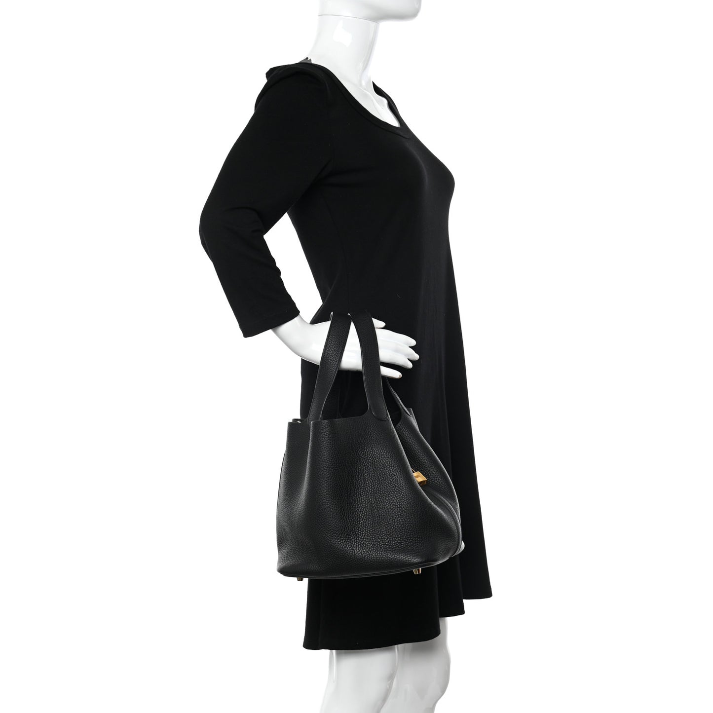 Taurillon Clemence Picotin Lock 22 MM Black