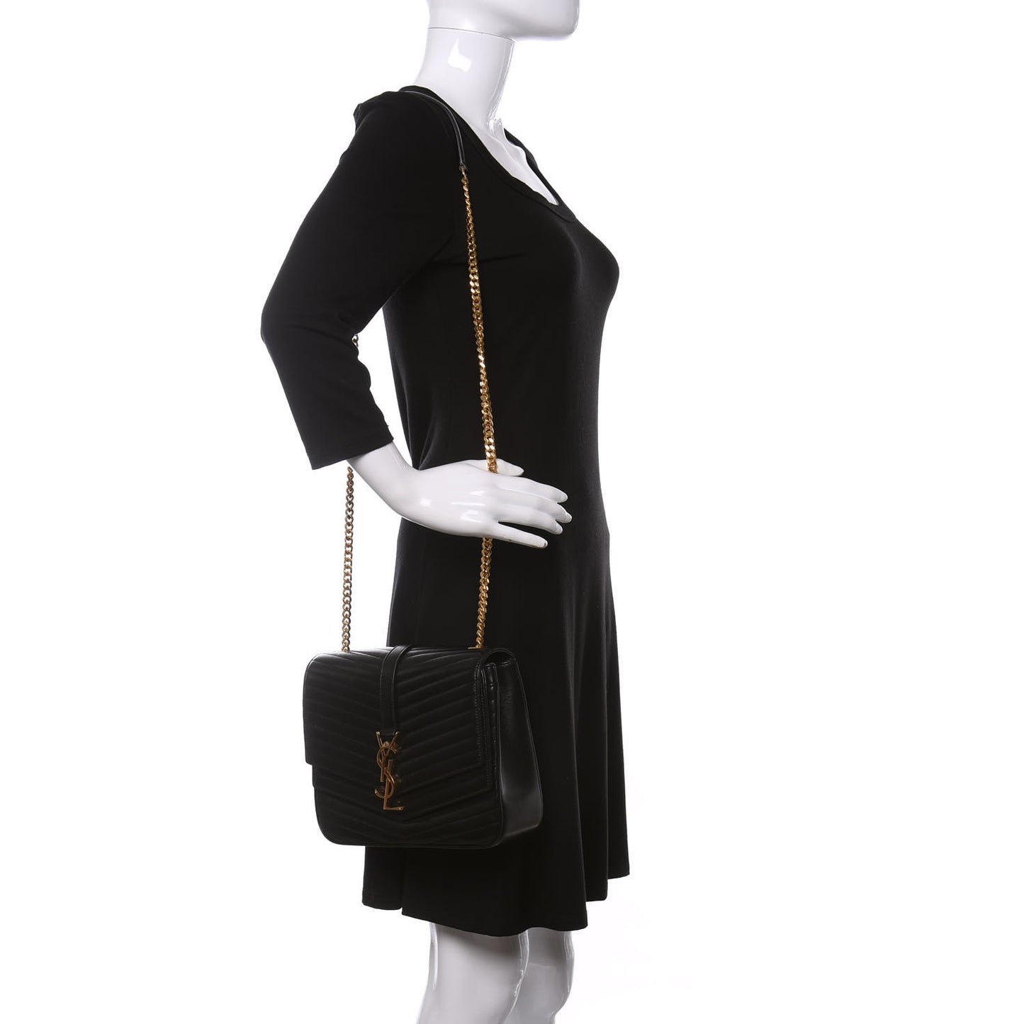 Lambskin Matelasse Chevron Monogram Medium Sulpice Bag Black