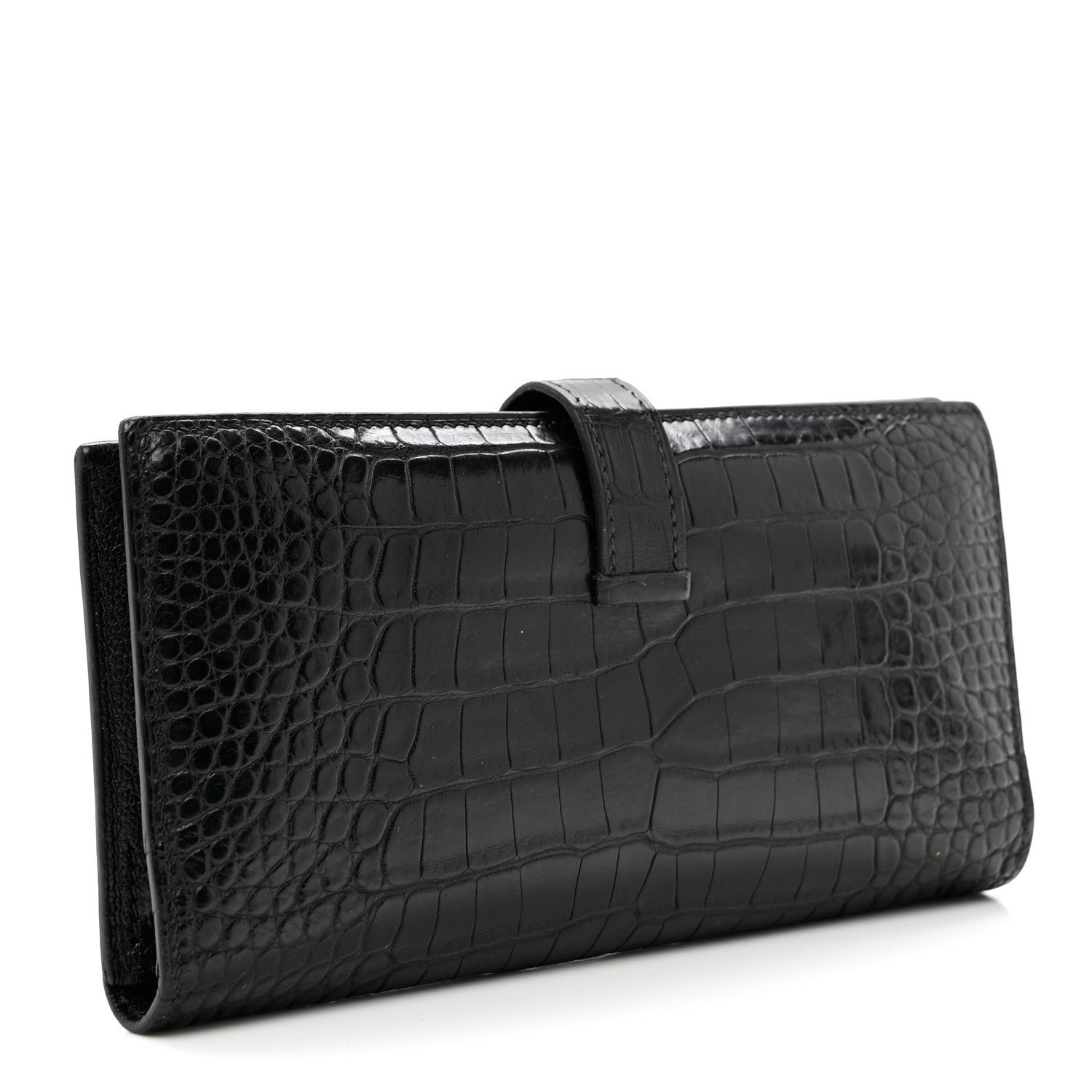 Hermes Shiny Alligator Bearn Wallet Black 2 of 8