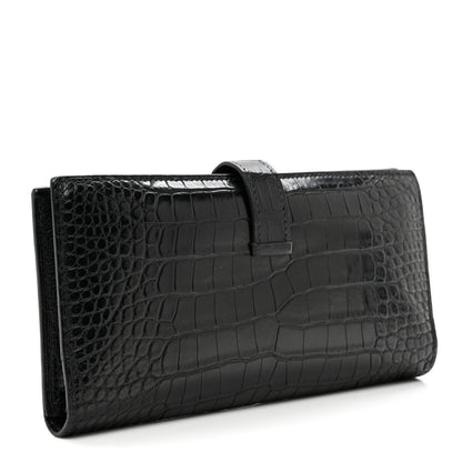 Hermes Shiny Alligator Bearn Wallet Black 2 of 8