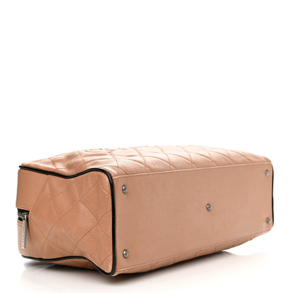 Chanel Calfskin Quilted Large Bowler Beige Black 4 of 17