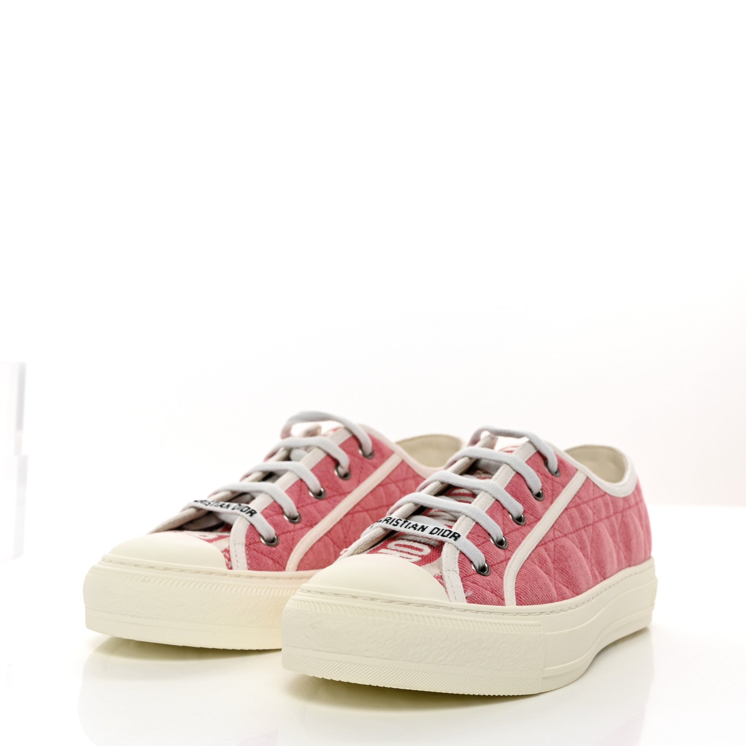 Christian Dior Canvas Walk 'N' Dior Low Top Sneakers 39 Taffy Pink 3 of 8