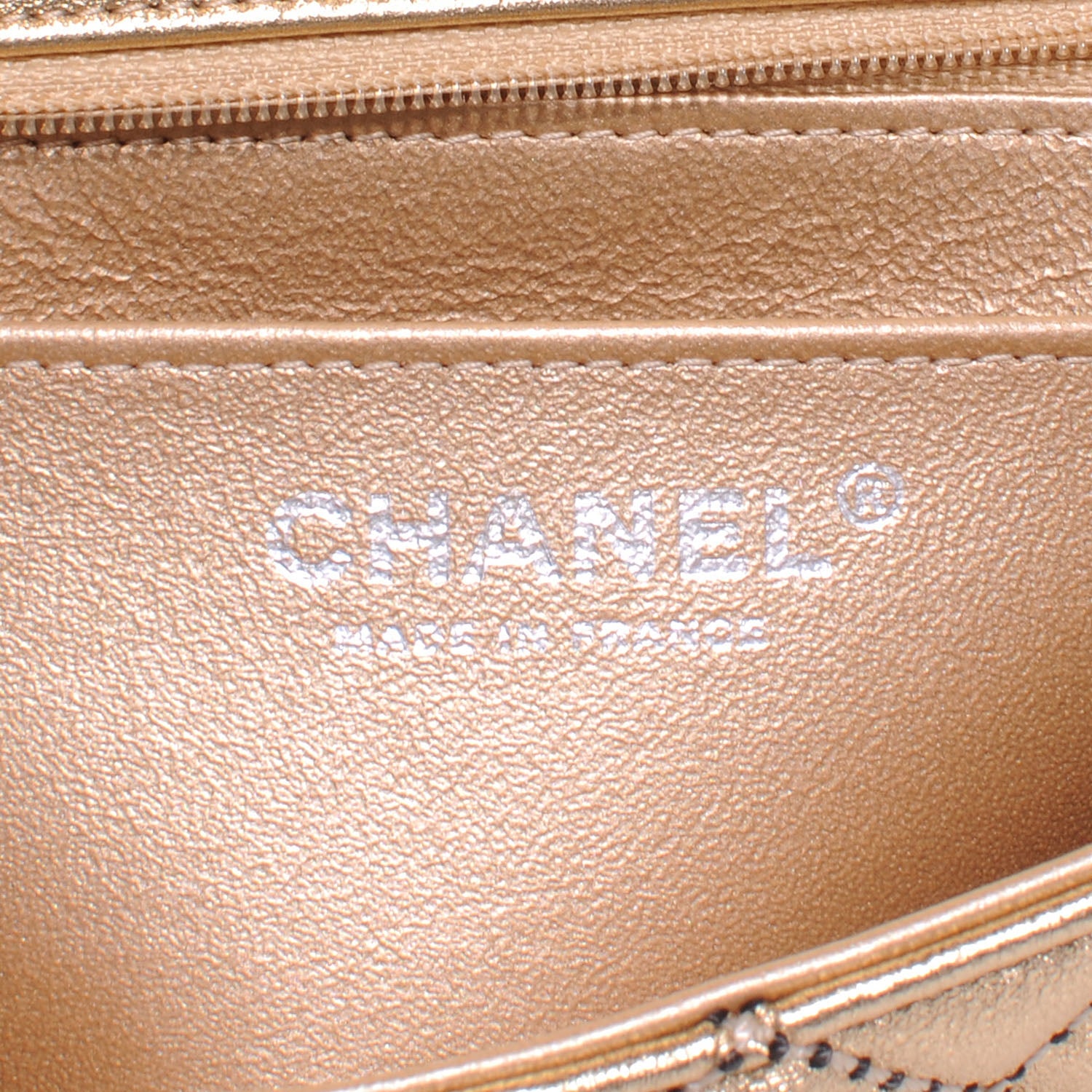 Chanel Metallic Washed Lambskin Quilted New Mini Flap Dark Gold Black 7 of 8