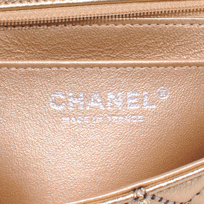 Chanel Metallic Washed Lambskin Quilted New Mini Flap Dark Gold Black 7 of 8