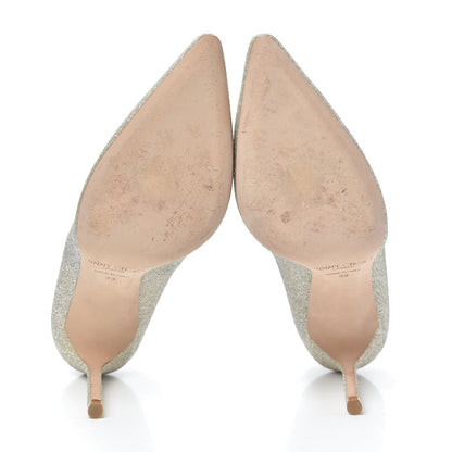 Jimmy Choo Glitter Romy 100 Pumps 39 Platinum Ice 7 of 7