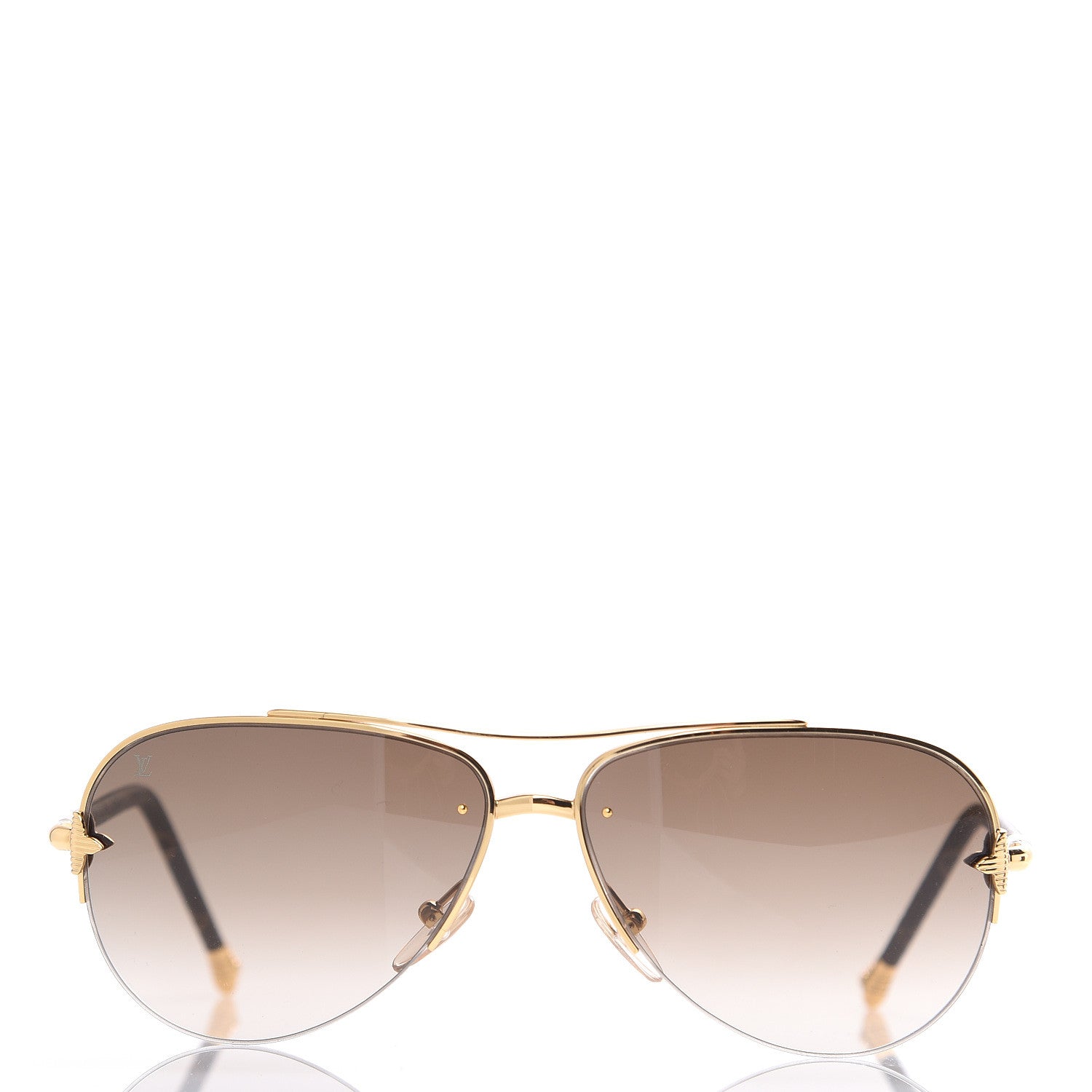Louis Vuitton Monogram Petite Viola Pilote Aviator Sunglasses Z0571U Brown 3 of 7