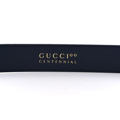 Gucci GG Supreme Monogram Kaleidoscope Double G 30mm Belt 85 34 Blue Orange Multicolor Blue Agata 4 of 5