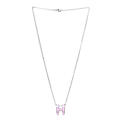 Hermes Palladium Mini Pop H Pendant Necklace Rose Dragee 2 of 4
