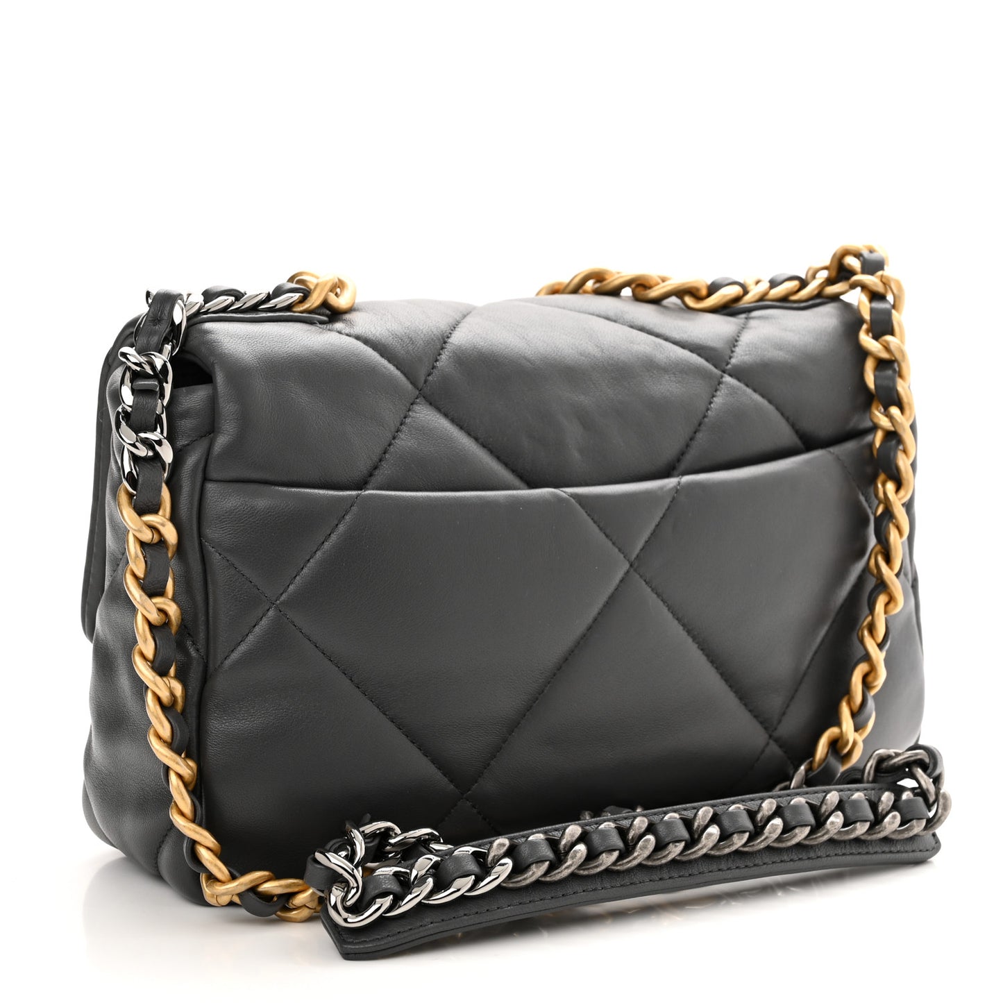 Lambskin Quilted Medium Chanel 19 Flap Dark Grey