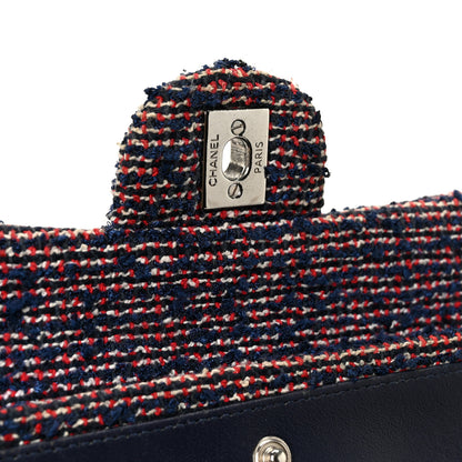 Chanel Sequin Tweed Medium Double Flap Red White Blue 7 of 11