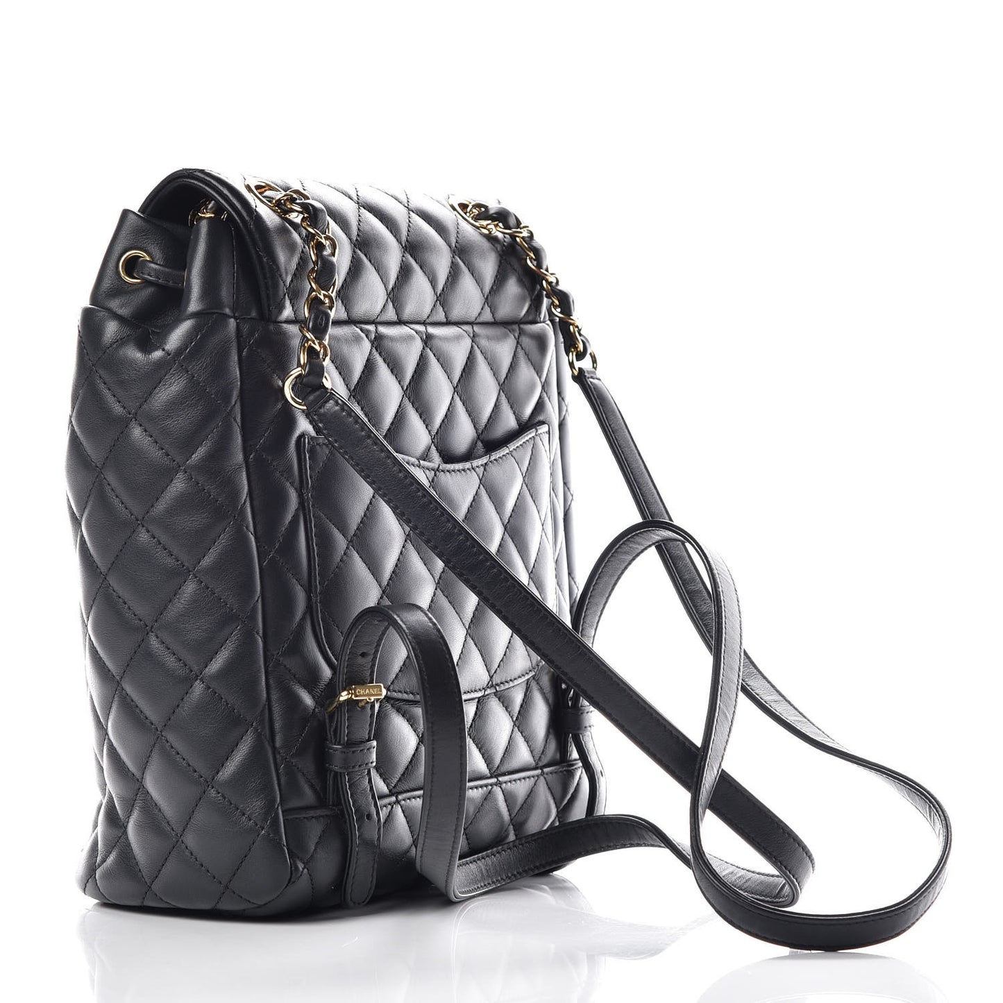 Lambskin Quilted Small Urban Spirit Backpack Black