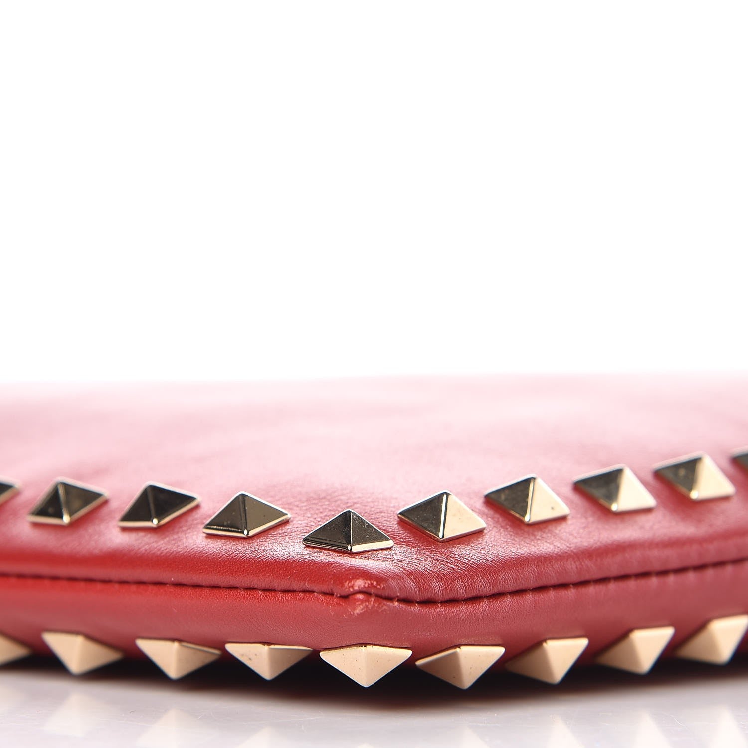 Valentino Garavani Vitello Large Rockstud Zip Wristlet Pouch Rosso Valentino 9 of 9