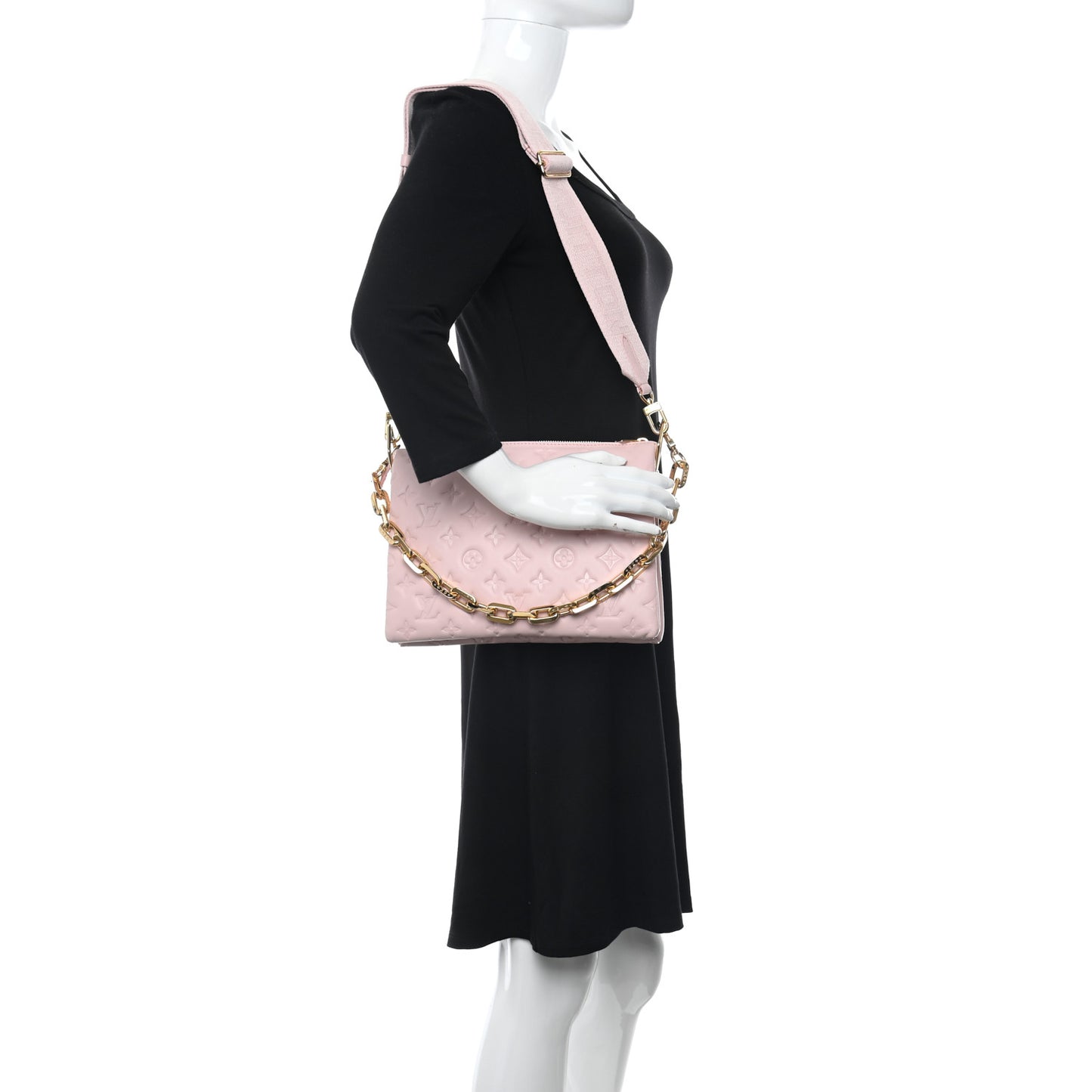 Lambskin Embossed Monogram Coussin PM Rose