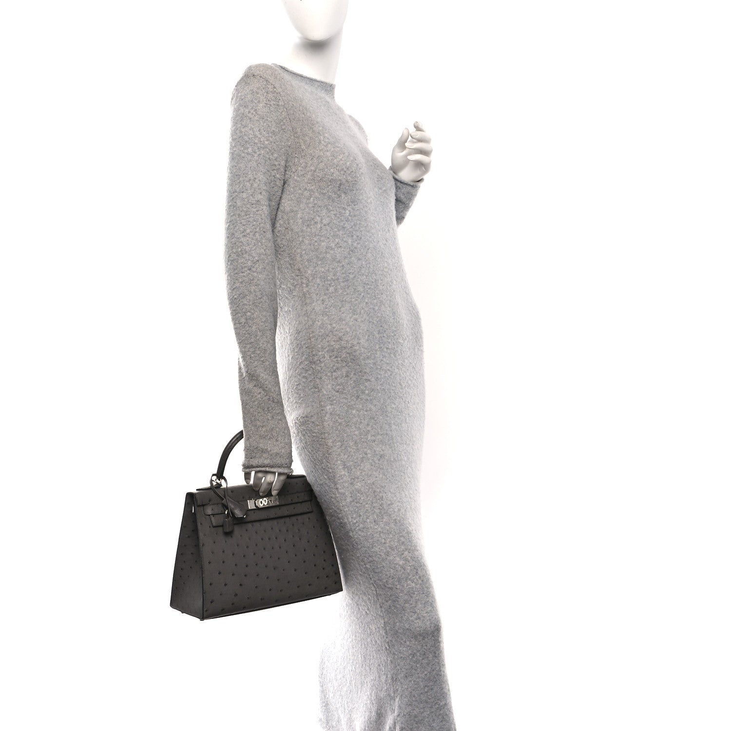 Hermes Ostrich Kelly Sellier 28 Graphite 2 of 12