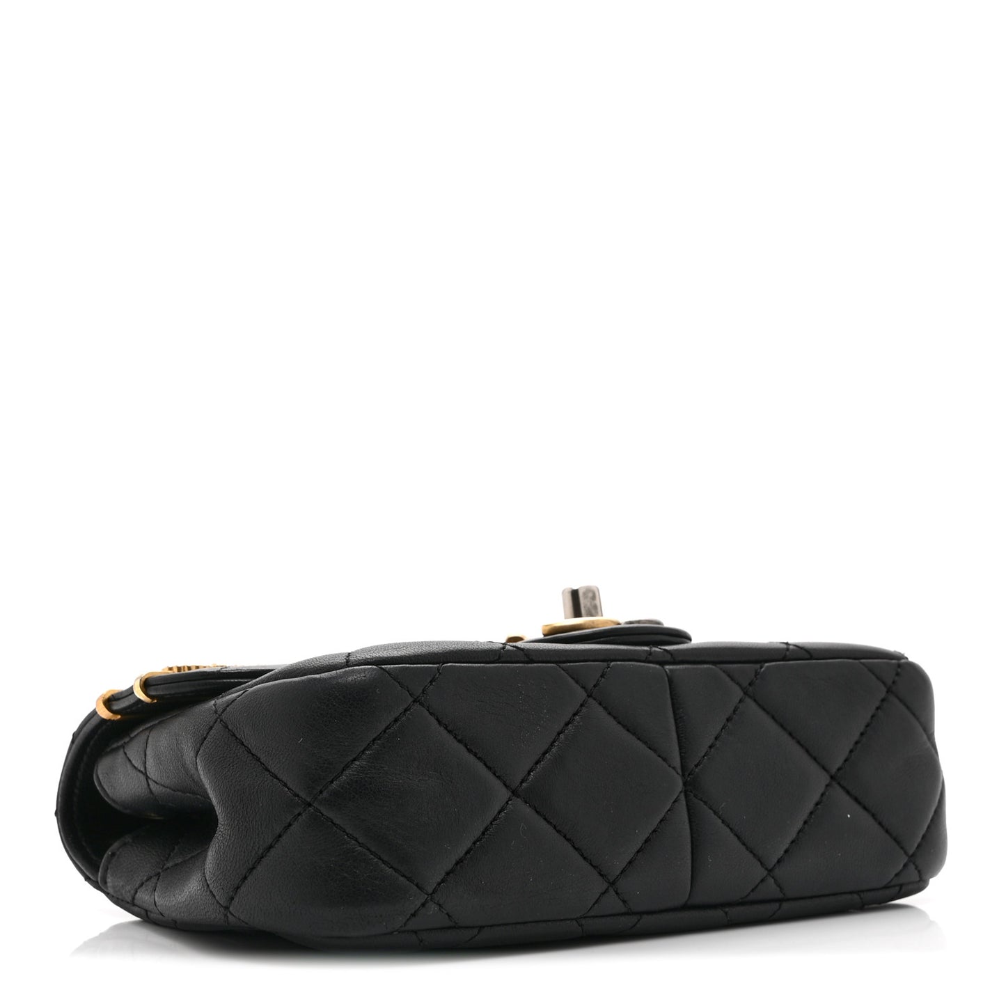 Lambskin Quilted Mini Coco Clips Single Flap Black