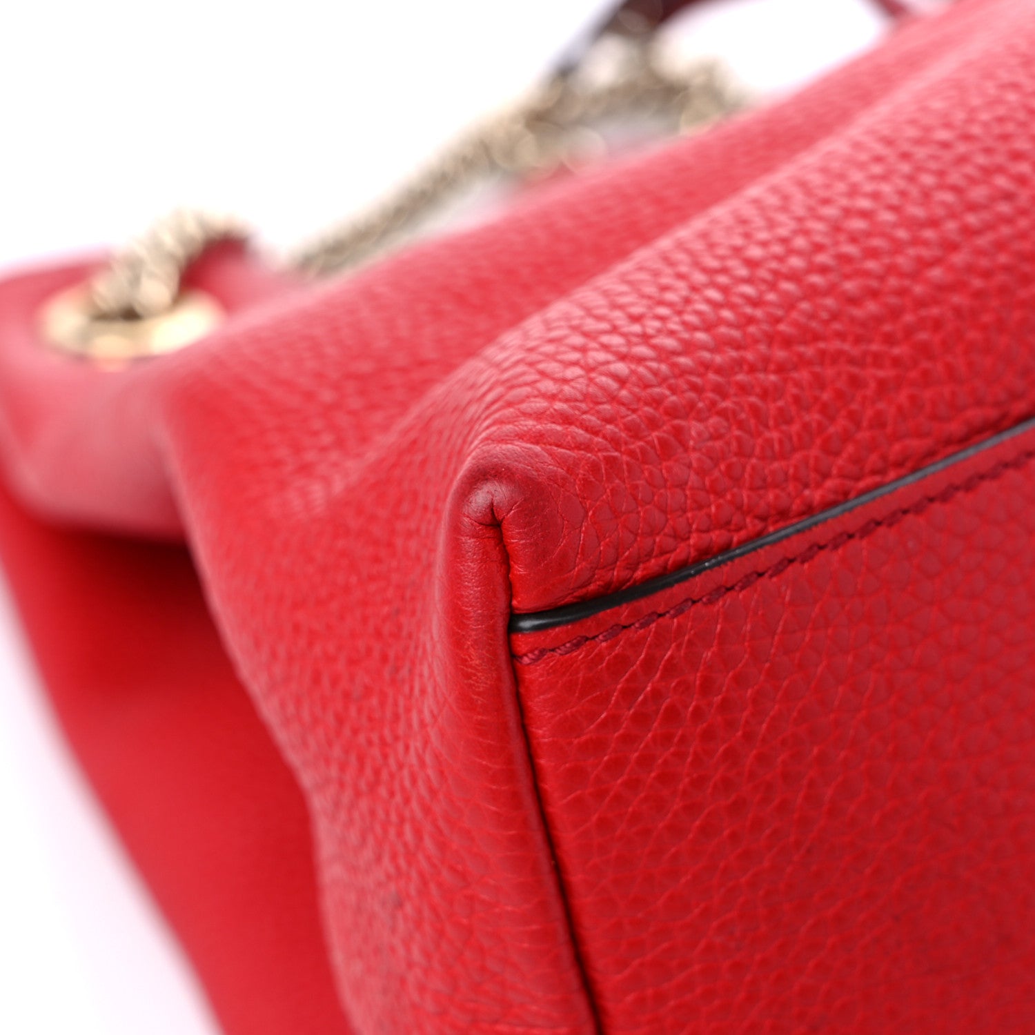 Gucci Cellarius Calfskin Medium Soho Chain Shoulder Bag Vibrant Red 8 of 14