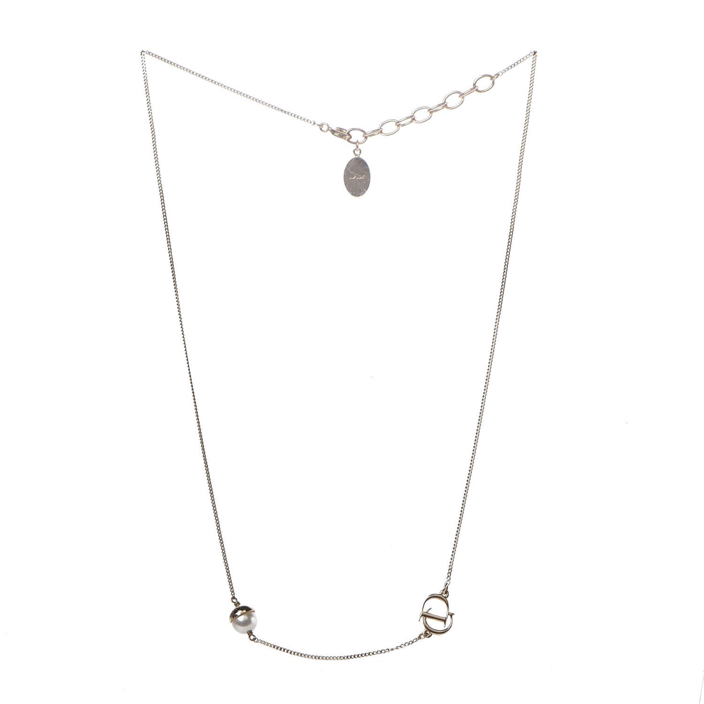Pearl Mise en Dior Short Necklace Gold