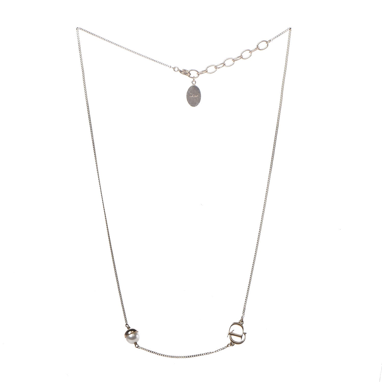Christian Dior Pearl Mise en Dior Short Necklace Gold 3 of 5