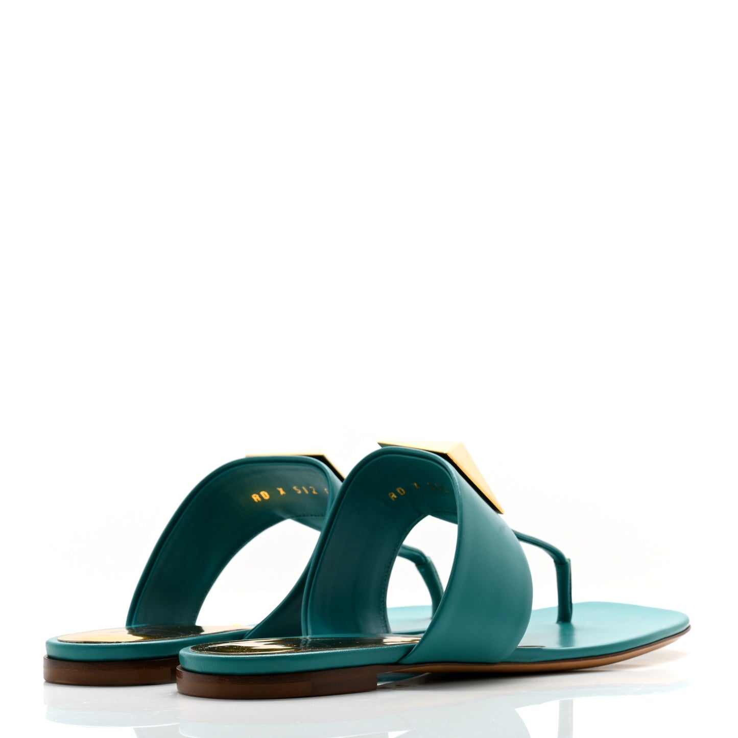 Calfskin One Stud Flat Thong Sandals 38.5 Ultramar