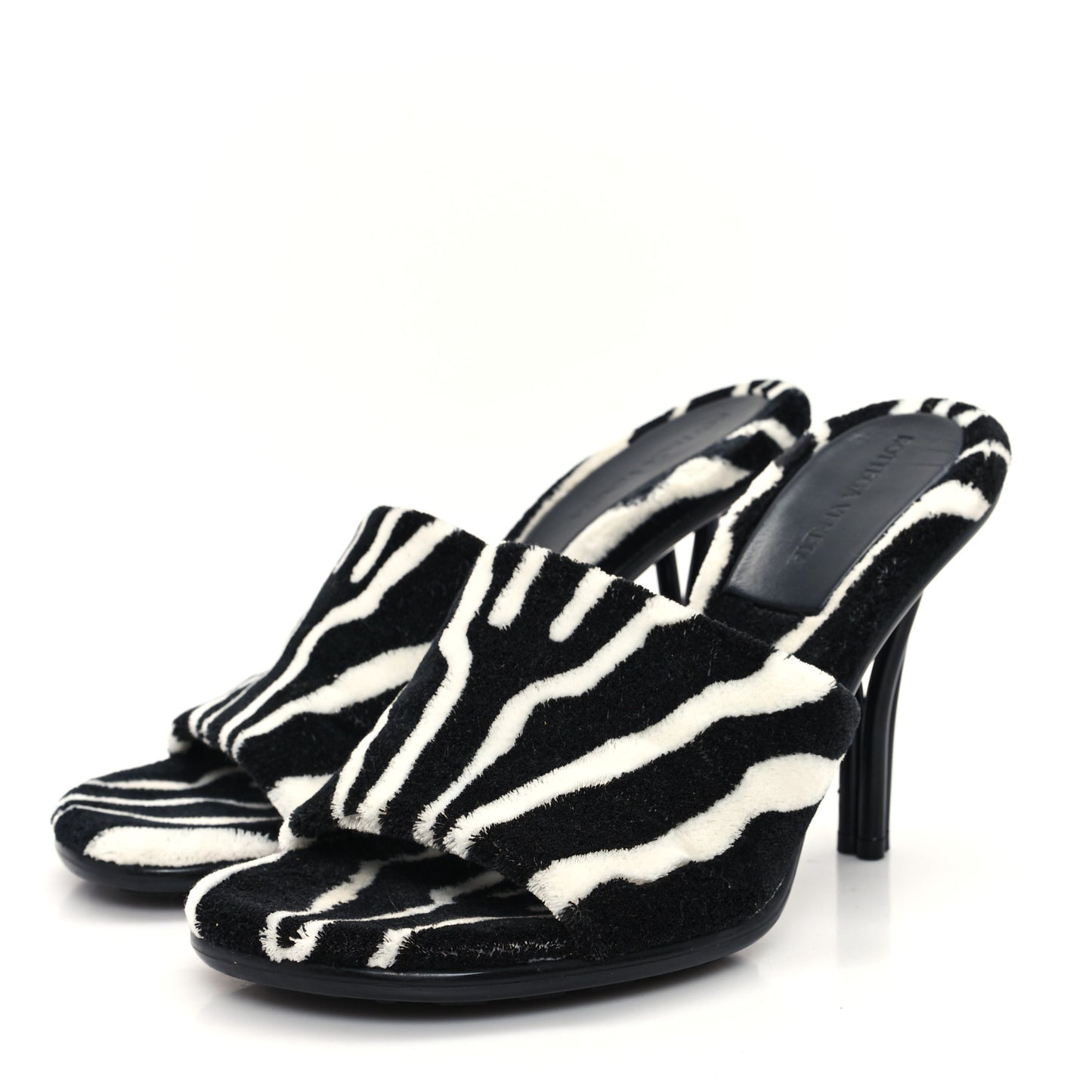 Microfiber Stretch Multi Strap 90mm Sandals 39.5 White Zebra