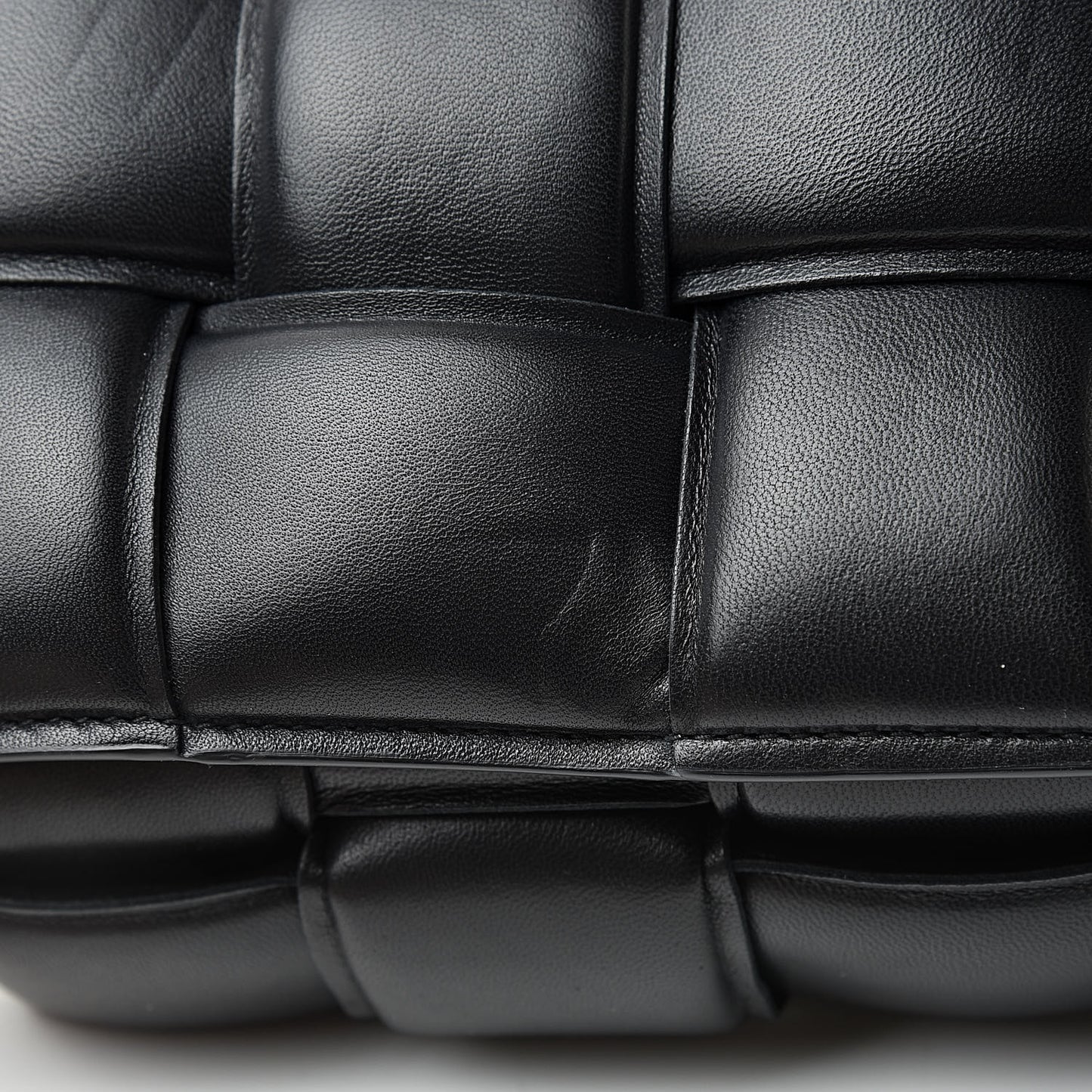 Paper Calfskin Maxi Intreccio Padded Cassette Crossbody Bag Black