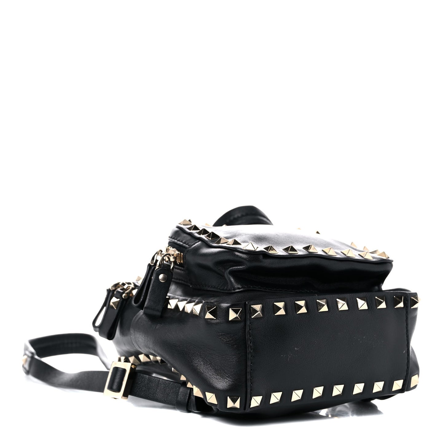Calfskin Mini Rockstud Backpack Black