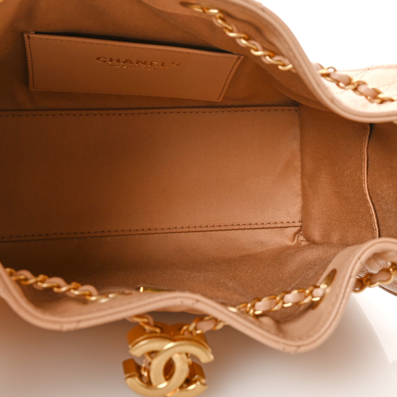 Chanel Caviar Quilted Mini Chanel 25 Handbag Beige 5 of 10