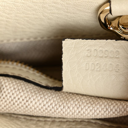 Gucci Pebbled Calfskin Medium Soho Chain Shoulder Bag Off White 6 of 9