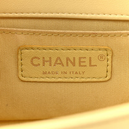 Chanel Calfskin Chevron Quilted Small Boy Flap Yellow 6 of 20