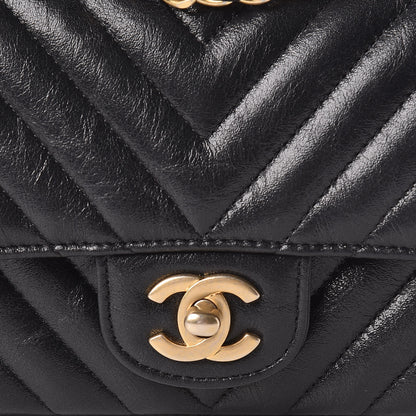 Chanel Iridescent Calfskin Chevron Quilted Mini Rectangular Flap Black 10 of 13