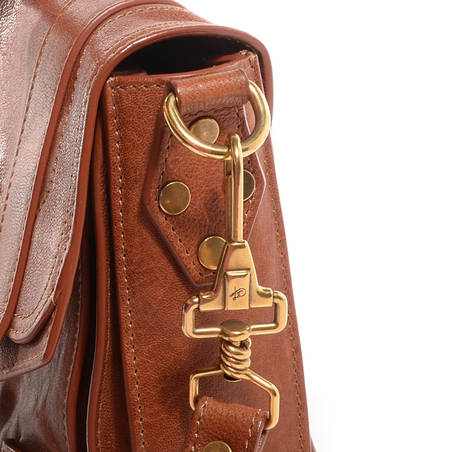 Leather PS1 Mini Pouch Messenger Bag Saddle