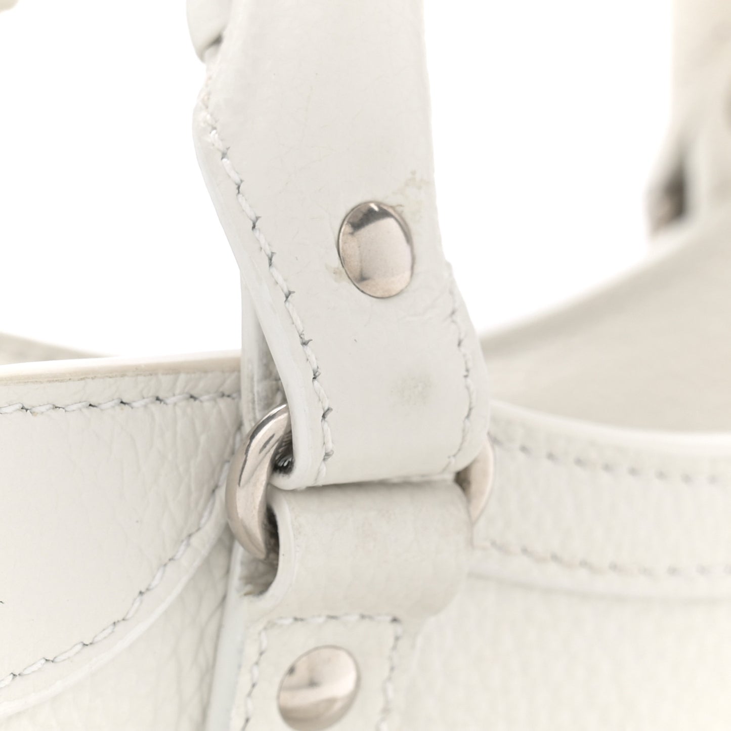 Grained Calfskin Neo Classic Silver Hardware Mini City White
