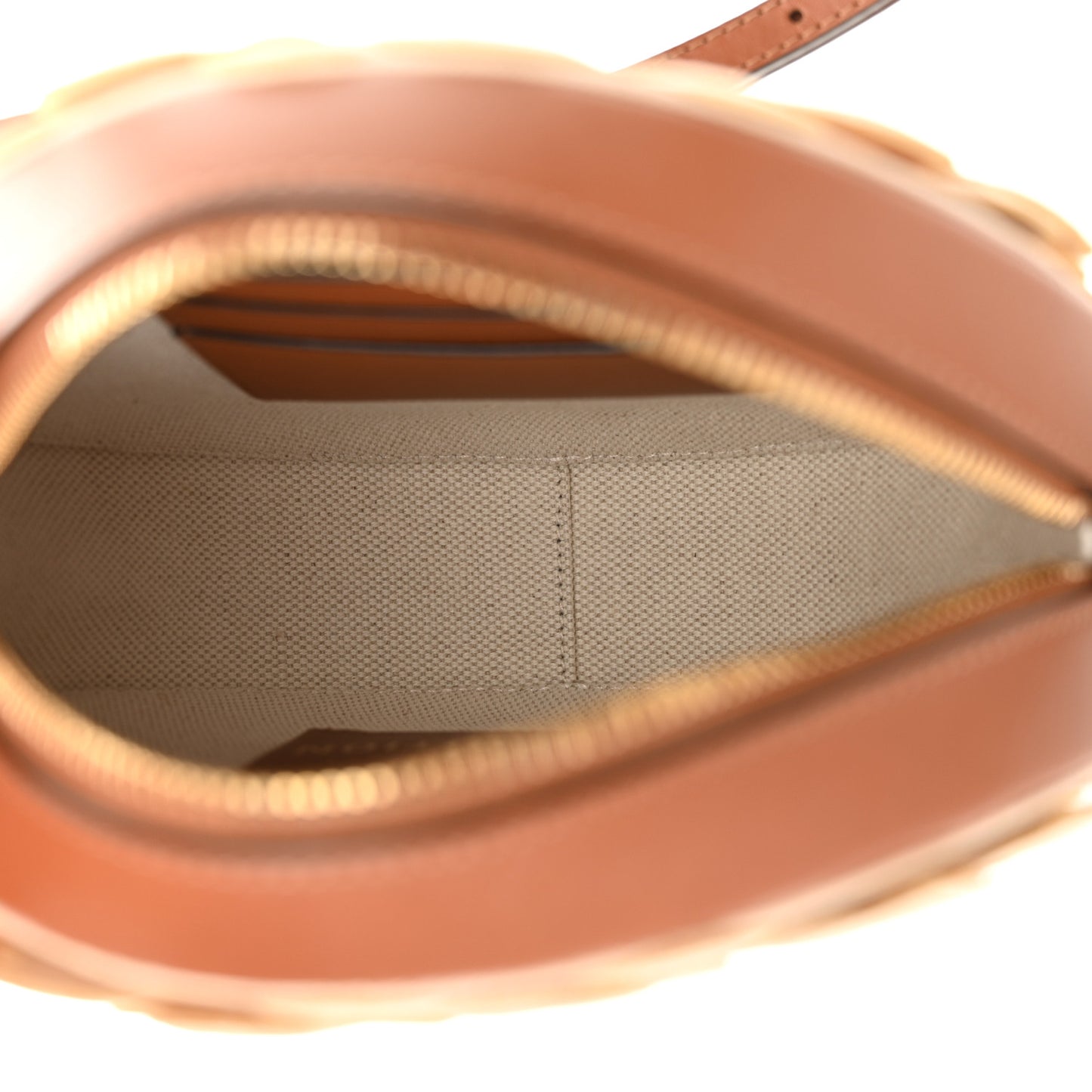 Canvas Calfskin Atelier 03 Rose Edition Round Crossbody Bag Natural